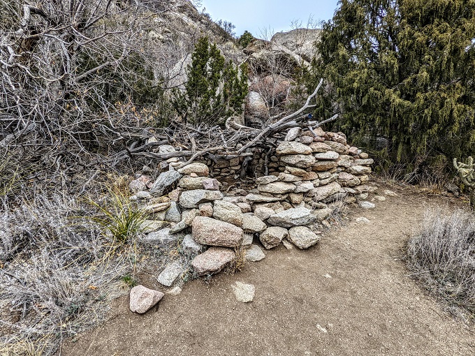 Stone shelter on the Domingo Baca Trail