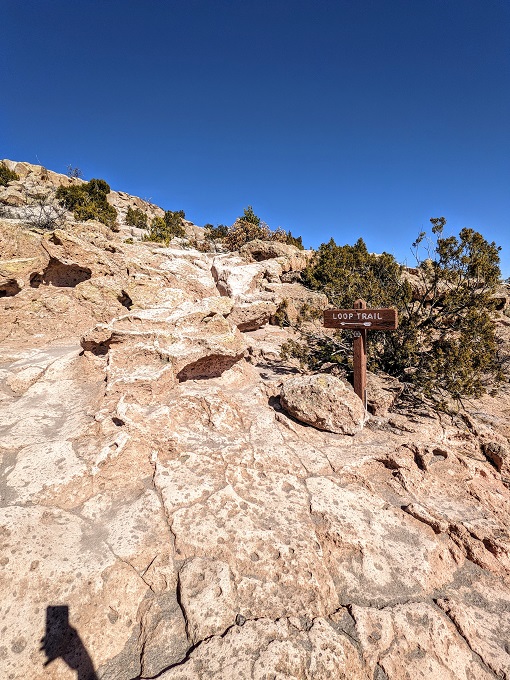 Tsankawi Prehistoric Sites - Loop trail sign