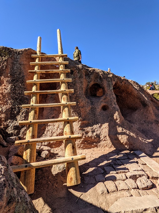 Tsankawi Prehistoric Sites - Short ladder to continue on trail