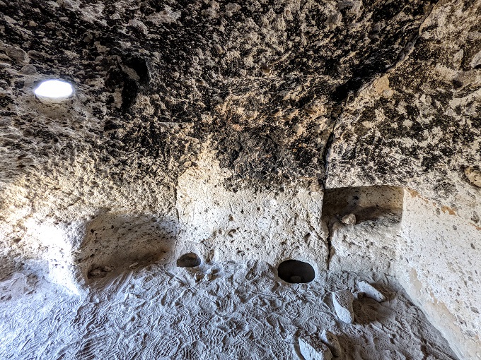 Tsankawi Prehistoric Sites - Storage alcoves & holes inside the cavate