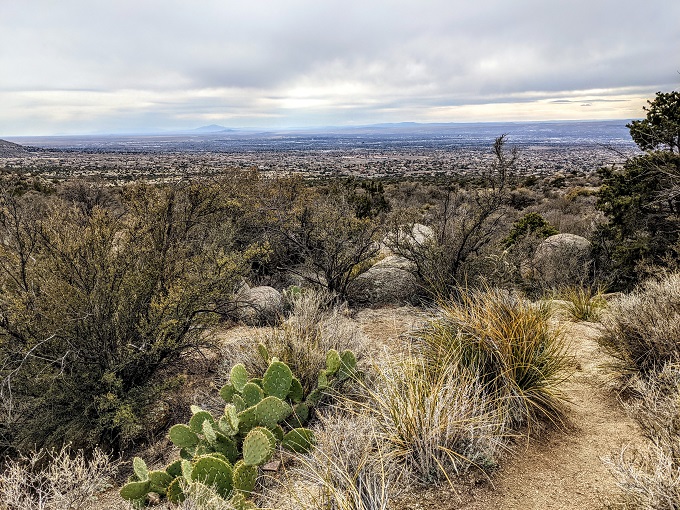 View out over Albuquerque on our descent on the Domingo Baca Trail