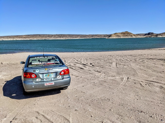 Beach parking at Elephant Butte Lake State Park