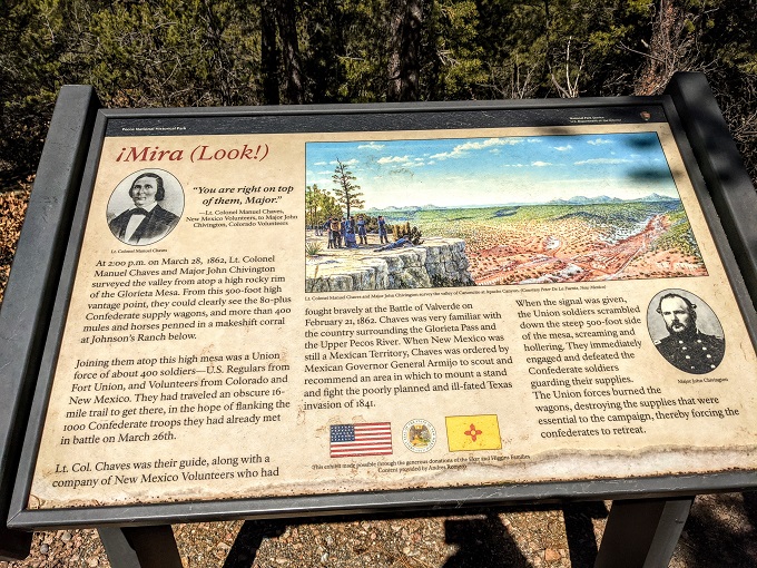 Pecos National Historical Park - Glorieta Pass Battlefield Trail information board 3