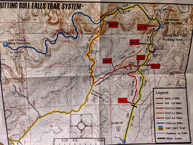 Sitting Bull Falls trail map
