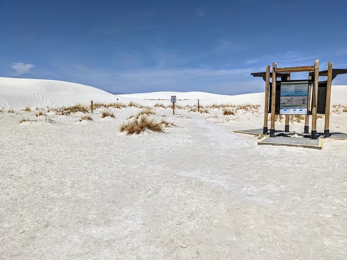 Start of the Alkali Flat Trail at White Sands National Park