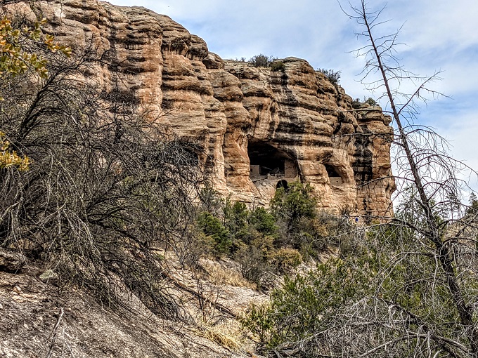 Distant view of Gila Cliff Dwellings