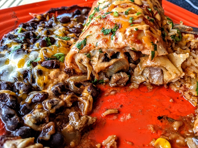 Carlsbad Tavern - Inside the green chile burrito