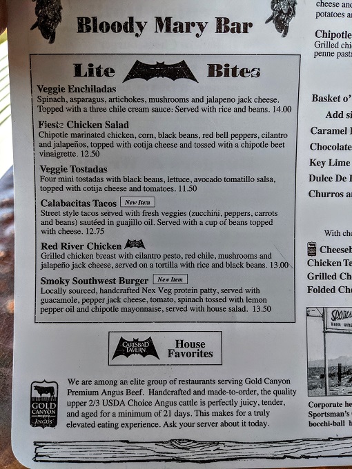 Carlsbad Tavern menu - Lite bites