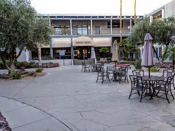 Holiday Inn & Suites Phoenix Airport North, AZ - Entrance of Burger Theory & courtyard seating