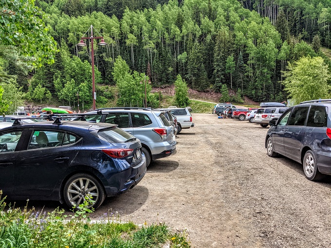 Carhenge parking lot in Telluride