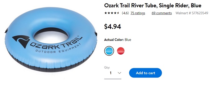 Ozark Trail River Tubes
