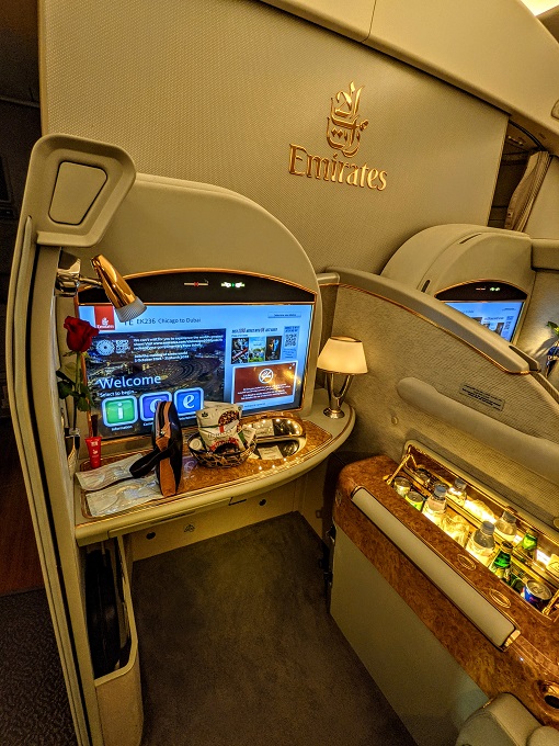 Emirates First Class - Seat 1E.