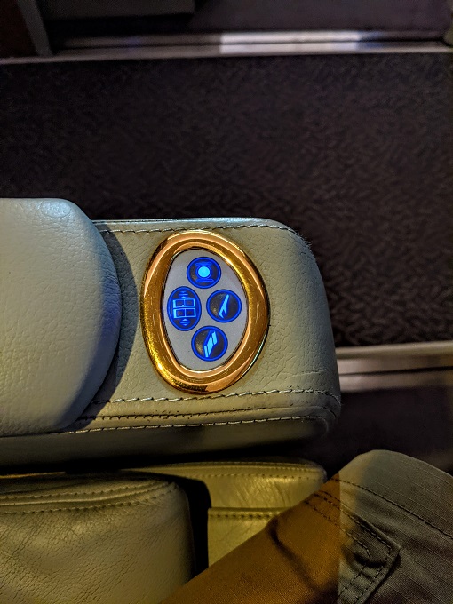 Emirates First Class - Seat controls