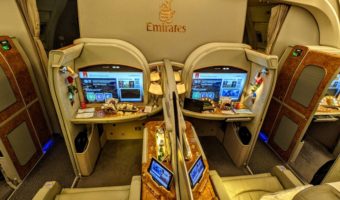 Emirates First Class cabin - center row