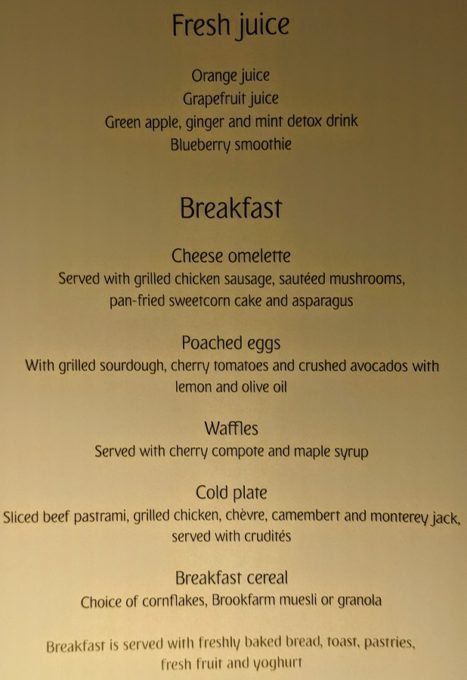 Emirates First Class menu 4