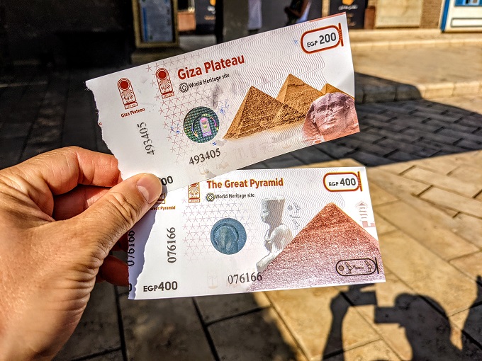Entry ticket for the Pyramids of Giza & ticket to enter the Great Pyramid