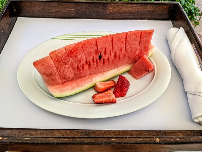 Grand Hyatt Dubai - Fresh watermelon platter from Poolside Restaurant