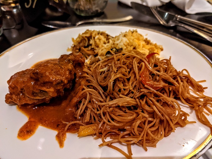 Grand Hyatt Dubai - Noodles, lamb curry & probably chicken biryani