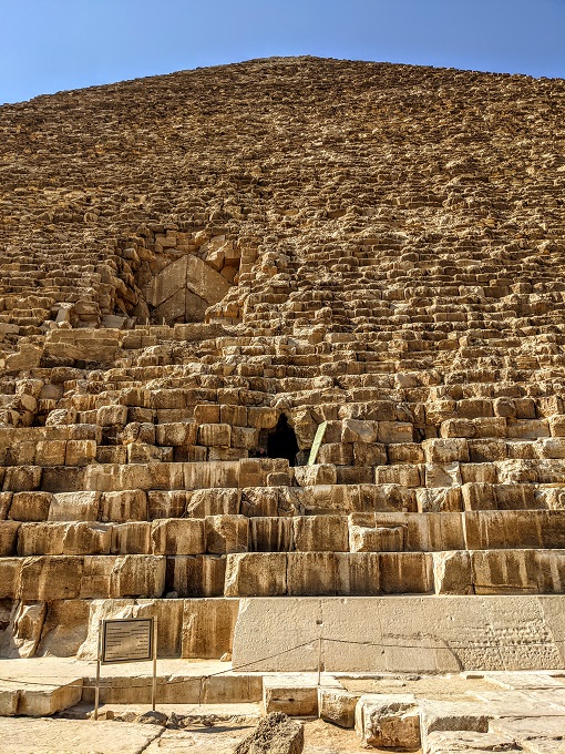 Looking up at the Great Pyramid of Giza