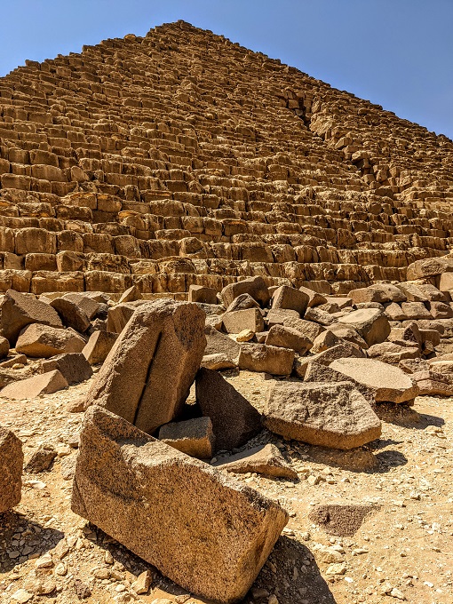 Looking up at the Pyramid of Menkaure