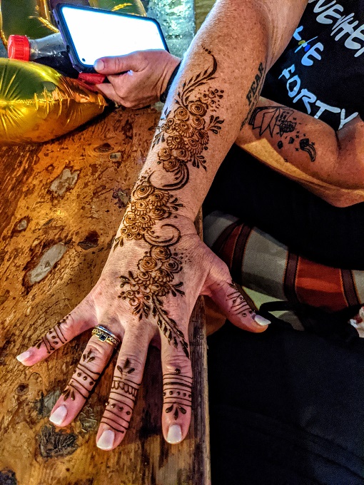 OceanAir Travels Desert Safari - Shae's henna tattoo