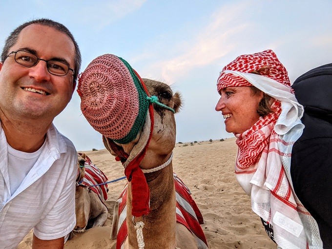 OceanAir Travels Desert Safari camel ride - But Shae liked him best ;)