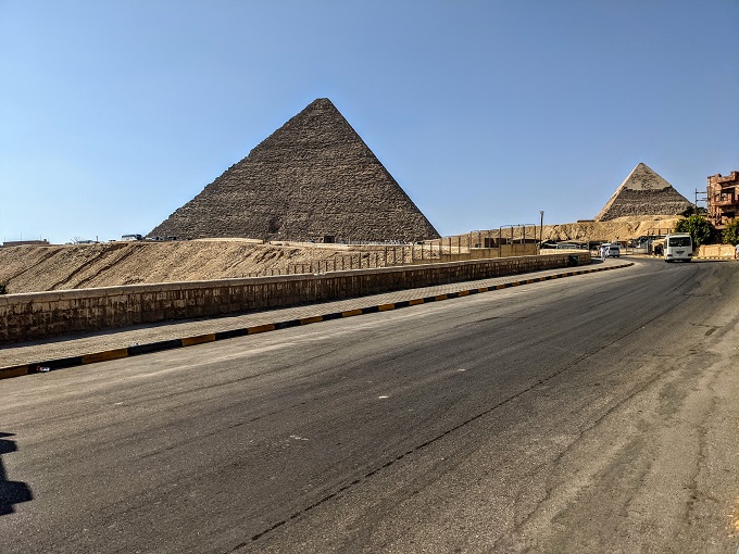 Road leading up to the Pyramids of Giza