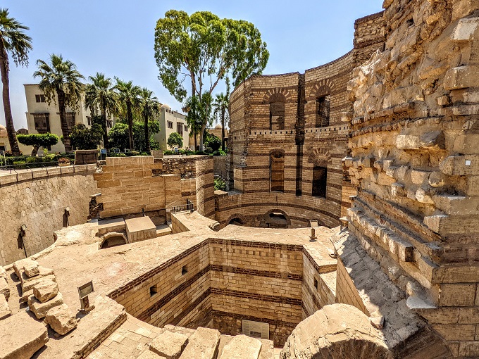 Walls of Babylon Fortress in Old Cairo, Egypt