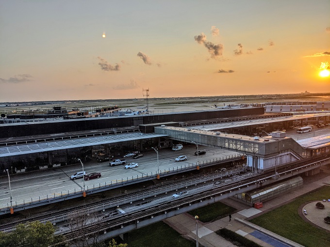 Hilton Chicago O'Hare Airport - O'hare runway at sunset