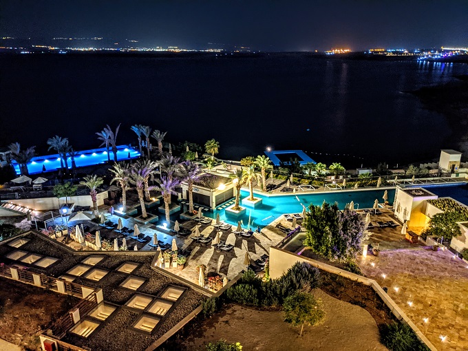 Hilton Dead Sea Resort & Spa, Jordan - Dead Sea & resort at night