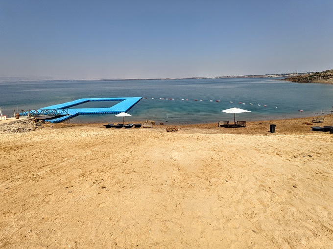 Hilton Dead Sea Resort & Spa, Jordan - Dead Sea swimming area & pontoon