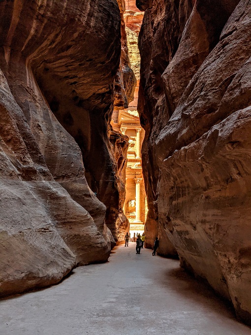 Petra - End of The Siq opening out to the Treasury