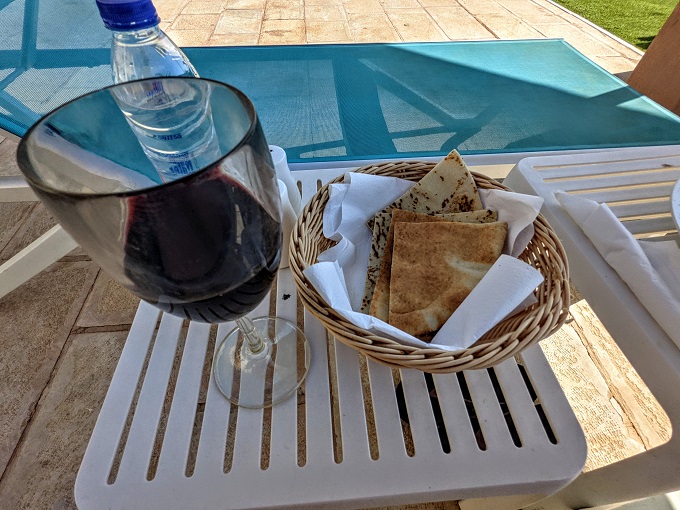 Petra Marriott, Jordan - Wine & bread by the pool
