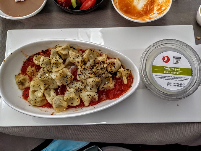 Turkish Airlines Business Class IST-ORD - Manti - homemade Turkish ravioli