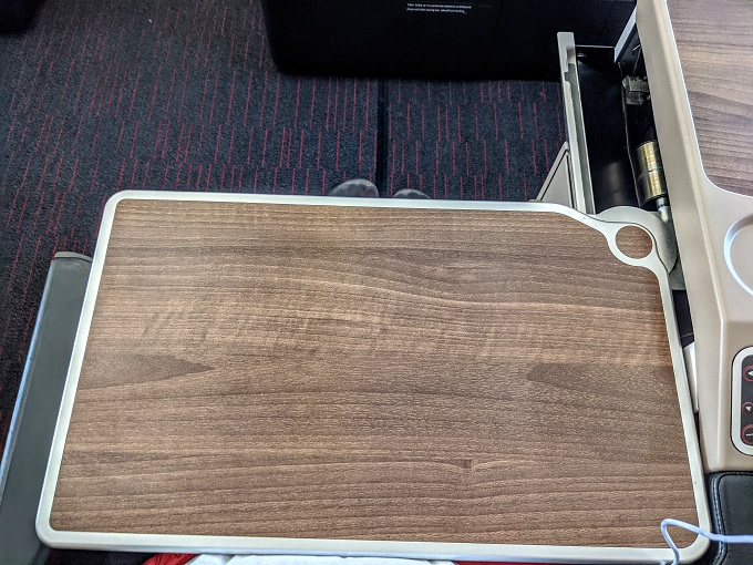 Turkish Airlines Business Class IST-ORD - Tray table pulled closer