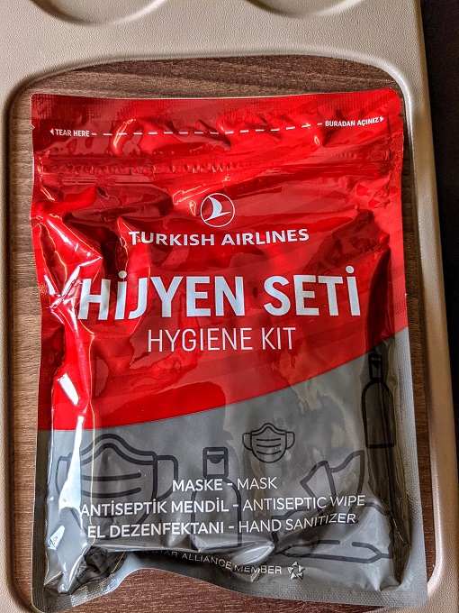 Turkish Airlines hygiene kit