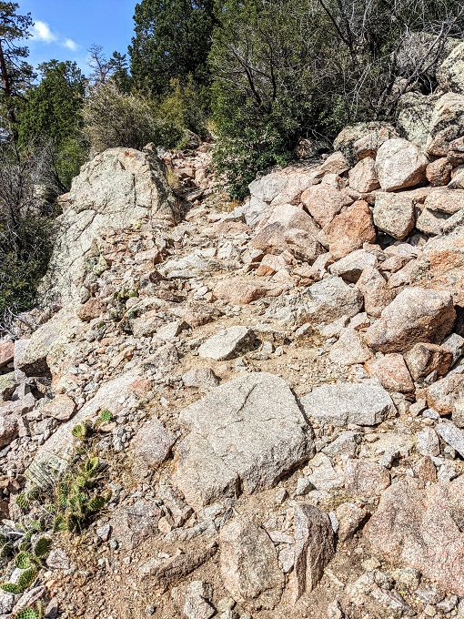 La Luz trail - The first of several rock fall areas