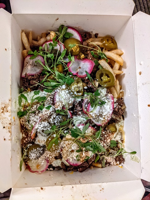 Loaded fries from Carrera's Tacos in Denver, CO