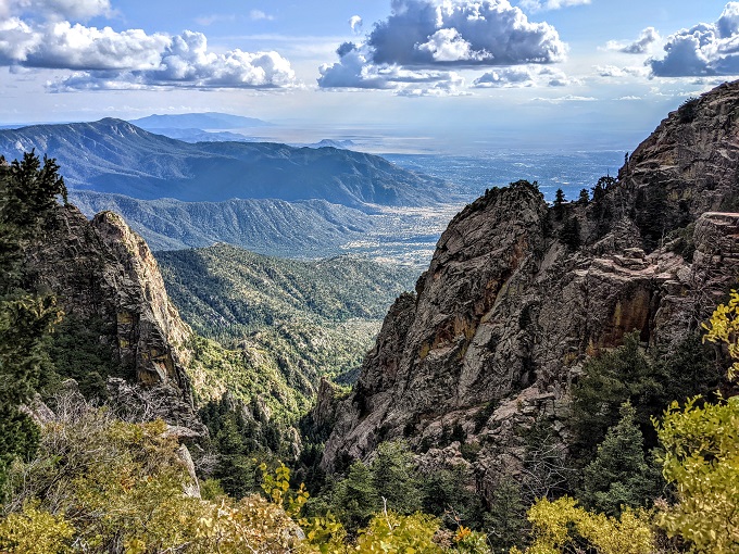 View of the Sandia Mountains on the La Luz Trail