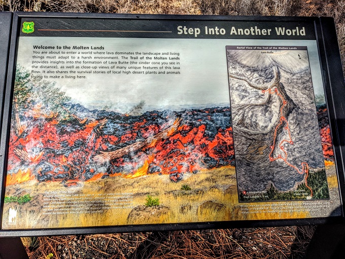 Information board at Newberry National Volcanic Monument