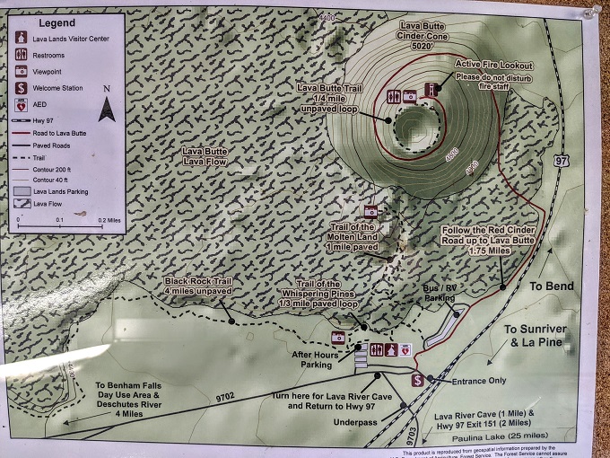 Newberry National Volcanic Monument Lava Lands Map 