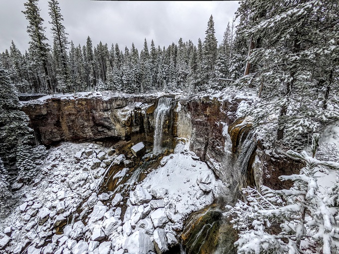 Paulina Creek Falls in the snow