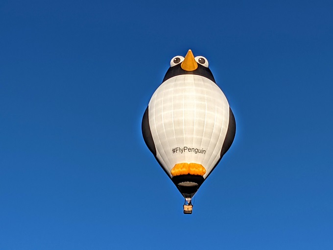 Tall Steve the Penguin hot air balloon
