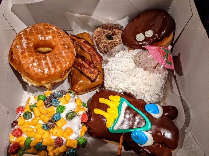 Donut selection from Voodoo Doughnut in Portland, OR
