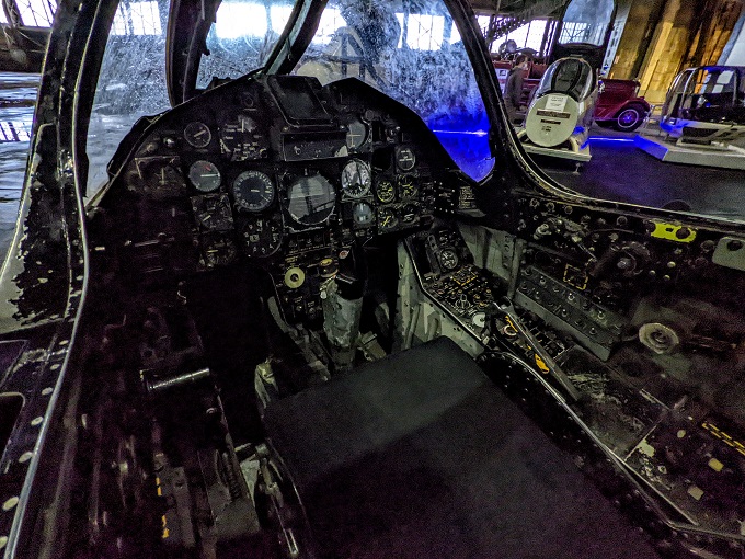 Inside the cockpit of one of the aircraft at the Tillamook Air Museum