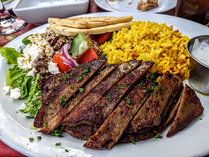 Gyros platter from Treehouse Cafe, Carmel-By-The-Sea