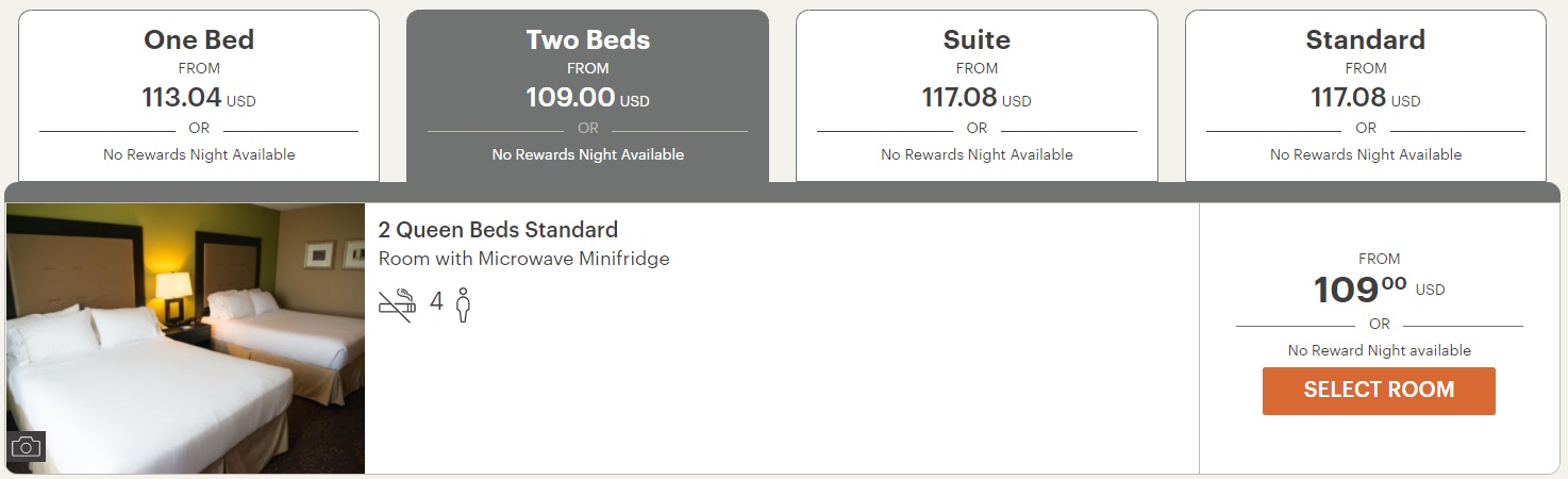 Holiday Inn Express Northwood IA pricing