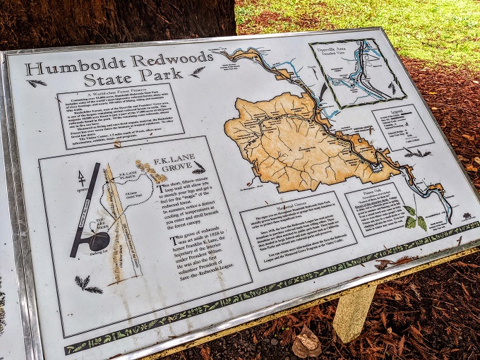 Humboldt Redwoods State Park information board