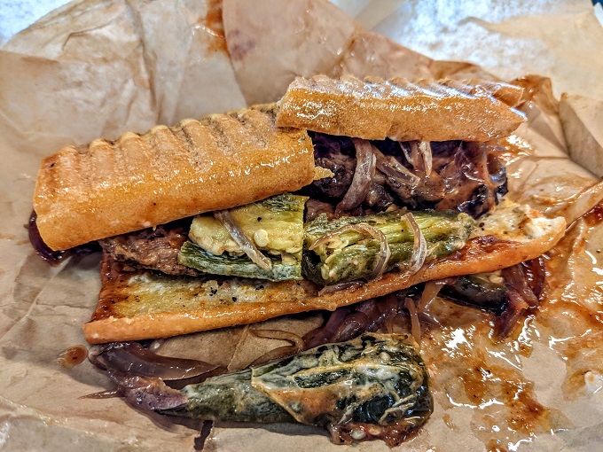 Oak smoked tri tip sandwich from Valley Hills Deli
