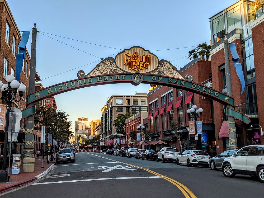 Gaslamp Quarter sign in downtown San Diego